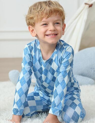 JunNeng Bamboo Viscose Pajamas for Toddler Boys, Baby Kids Soft Stretchy Pajamas Sets Sleeper in Saudi Arabia