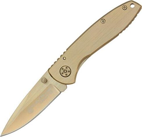 Smith & Wesson Executive CK110GL 6.8 بوصة سكين عالي الكربون SS قابل للطي مع شفرة نقطة إسقاط 2.8 بوصة ومقبض ألومنيوم للأماكن الخارجية والتكتيكية والبقاء وEDC in Kuwait