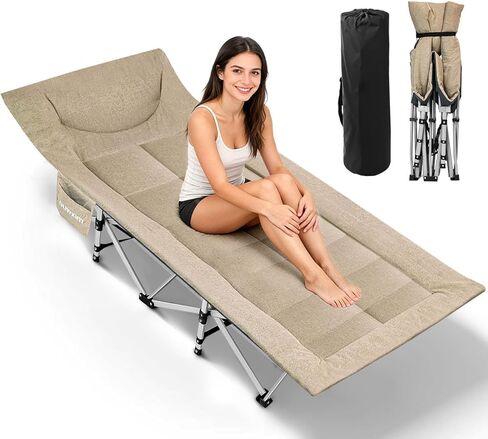 أسرة تخييم للبالغين، أسرة للنوم، وسادة ووسادة، سرير خيمة تخييم، سعة عالية للوزن، تخزين مدمج، مع حقيبة حمل، مثالية للتخييم في الهواء الطلق، والاستخدام المكتبي، والقيلولة، ورحلات الشاطئ in Kuwait