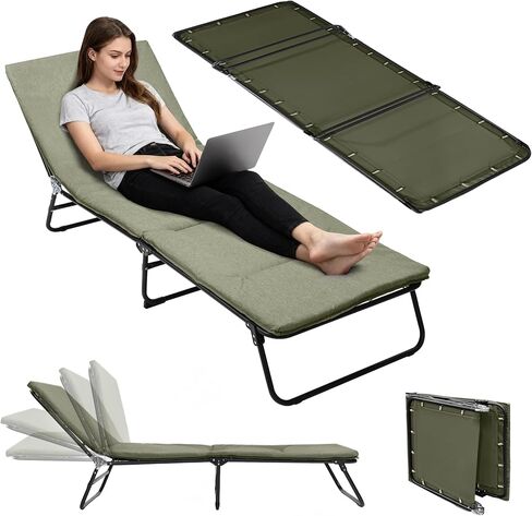 XMT Camping Cot with Mattress, 550LBS(Max Load), Portable Folding Outdoor Bed for Adults Kids, Double Layer 1200D, Heavy Duty Cot for Traveling Gear Supplier, Office Nap, Home Lounging(Grey) in Kuwait