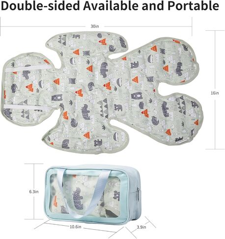 وسادة تبريد جل لمقعد السيارة، مزدوجة الجوانب وقابلة للتنفس وبطانة مقعد ثلج قابلة للتنفس لعربة الأطفال وكرسي الطفل ومقعد السيارة الآمن للأطفال وأسرة الأطفال والأسرّة (الغابة) in Kuwait