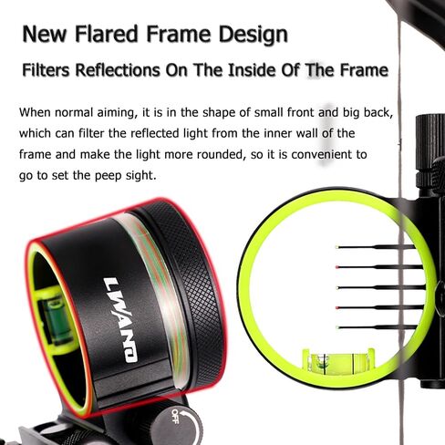 Compound Bow Sight Aluminum Alloy Archery Bow Sights 0.019" Fiber Optic 5 Pin Bow Sight with Sight Light Compound Bow Accessory in Kuwait