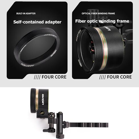 Compound Bow Sight Aluminum Alloy Archery Bow Sights 0.019" Fiber Optic 5 Pin Bow Sight with Sight Light Compound Bow Accessory in Kuwait