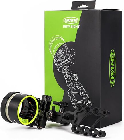 Compound Bow Sight Aluminum Alloy Archery Bow Sights 0.019" Fiber Optic 5 Pin Bow Sight with Sight Light Compound Bow Accessory in Kuwait