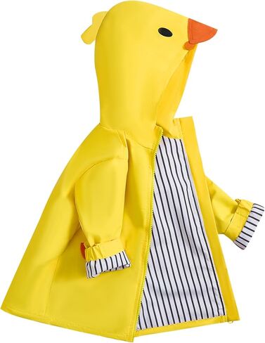IBTOM CASTLE Toddler Baby Boy Girl Duck Rain Jacket Kids Waterproof Hoodie Raincoat Zip Up Jacket Coat for 1-5T in Saudi Arabia