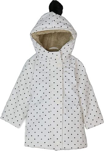 سترة المطر للفتيات الصغيرات من Carter's Sherpa Lined Rainslicker، منقط أبيض، 18 شهرًا in Kuwait