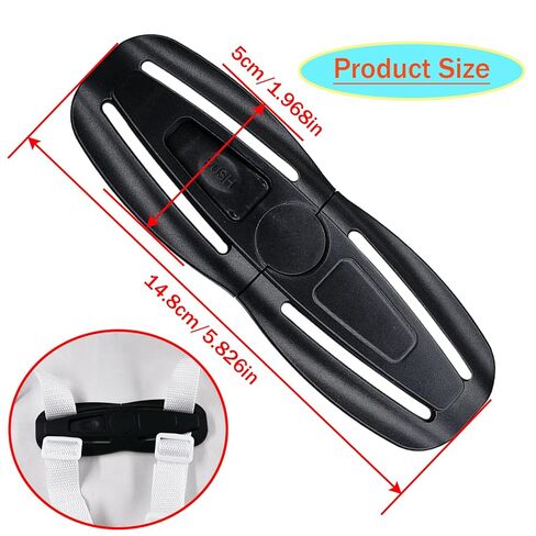 2 Pack Universal Child Seat Chest Harness Buckle,Seat Safety Belt Buckle Lock Stroller Chest Replacement for Kids Trend,Adjustable Guard(Black) in Kuwait