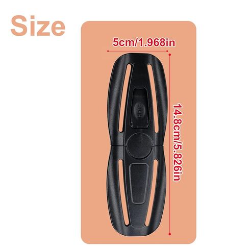 2 Pack Universal Seat Chest Harness Seat Safety Belt Buckle Lock Stroller Chest Replacement for Baby and Kids Trend (Black) in Saudi Arabia