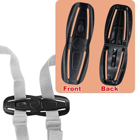 2 Pack Universal Seat Chest Harness Seat Safety Belt Buckle Lock Stroller Chest Replacement for Baby and Kids Trend (Black) in Saudi Arabia