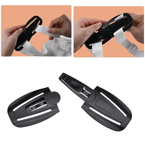2 Pack Universal Seat Chest Harness Seat Safety Belt Buckle Lock Stroller Chest Replacement for Baby and Kids Trend (Black) in Saudi Arabia