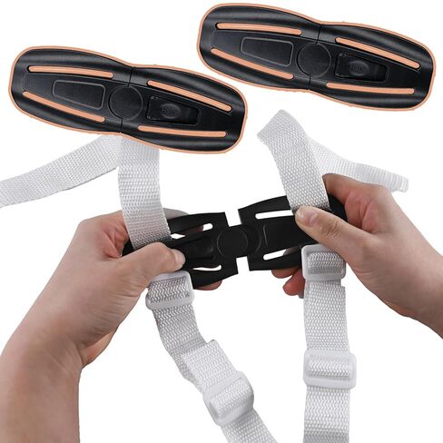 2 Pack Universal Seat Chest Harness Seat Safety Belt Buckle Lock Stroller Chest Replacement for Baby and Kids Trend (Black) in Saudi Arabia