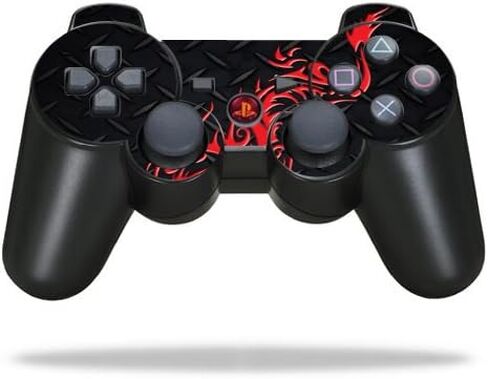 غلاف لاصق واقٍ من الفينيل متوافق مع جهاز تحكم Sony Playstation 3 PS3 وغطاء ملصق باللون الأحمر التنين in Kuwait