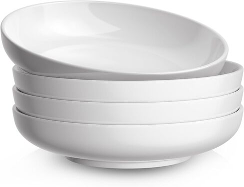 Quatish 35oz Pasta Bowls مجموعة من 6 ، 8.5 بوصة سلطة السلطة وعاء الحساء للمطبخ ، والميكروويف وغسالة الصحون آمنة ، وعرض الخزف وعرض ضحلة ، لوحات عشاء بيضاء ، مجموعة الأدوات ، هدية in Kuwait