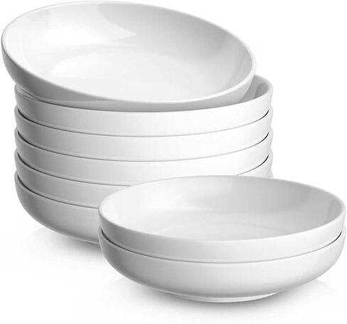 Quatish 35oz Pasta Bowls مجموعة من 6 ، 8.5 بوصة سلطة السلطة وعاء الحساء للمطبخ ، والميكروويف وغسالة الصحون آمنة ، وعرض الخزف وعرض ضحلة ، لوحات عشاء بيضاء ، مجموعة الأدوات ، هدية in Kuwait