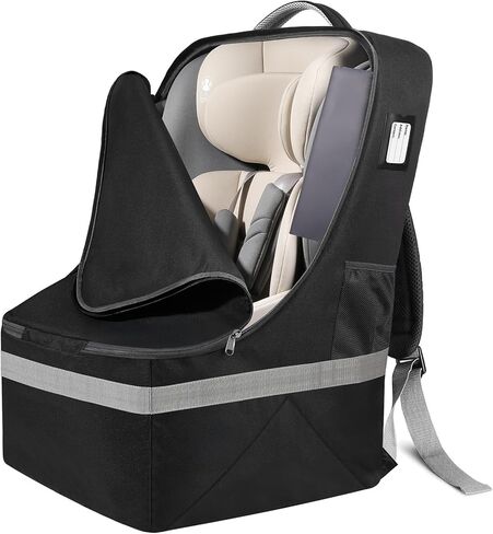حقيبة سفر مبطنة لمقعد السيارة للطائرة: غطاء مقعد السيارة على الظهر للسفر الجوي، حقيبة مقعد السيارة مع حزام كتف لمقاعد السيارة للرضع، المعززات والحاملات، ملحقات الطيران للبوابة وفحص الأمتعة in Kuwait