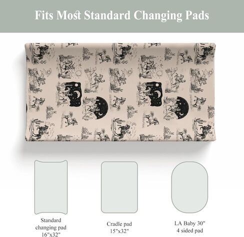 Vintage Western Cowboy Baby Changing Pad Covers for Boy Girl Western Cowboy Horse Cactus Sun Moon Fitted Change Table Pad Covers Mats Wild West Desert Soft Diaper Changing Table Pad Sheets 32''×16'' in Saudi Arabia