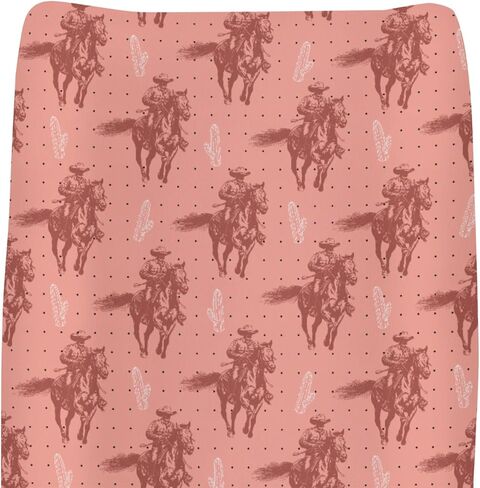 Vintage Western Cowboy Baby Changing Pad Covers for Boy Girl Western Cowboy Horse Cactus Sun Moon Fitted Change Table Pad Covers Mats Wild West Desert Soft Diaper Changing Table Pad Sheets 32''×16'' in Saudi Arabia