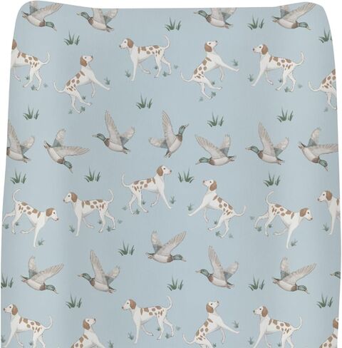 Fishing Hunting Baby Changing Pad Covers for Girls Boys Bass Fish Deer Paws Green Trees Fitted Change Table Pad Covers Mats Nature Hunting Animals Soft Diaper Change Table Sheets 32''×16'' in Saudi Arabia