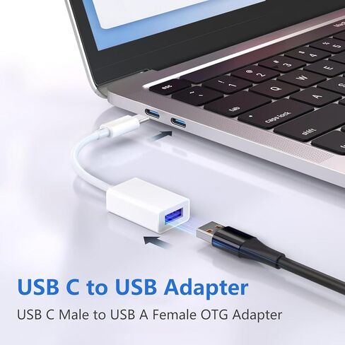 Lightning to USB Adapter, Male to USB A Female OTG Cable Adapter, Compatible with Laptops, Tablets, Phones, Flash Drive, MIDI Keyboard, Mouse in Saudi Arabia