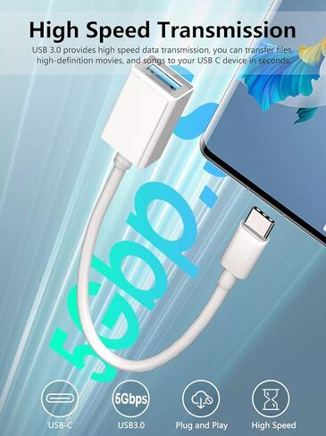 Lightning to USB Adapter, Male to USB A Female OTG Cable Adapter, Compatible with Laptops, Tablets, Phones, Flash Drive, MIDI Keyboard, Mouse in Saudi Arabia