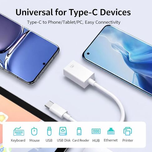 Lightning to USB Adapter, Male to USB A Female OTG Cable Adapter, Compatible with Laptops, Tablets, Phones, Flash Drive, MIDI Keyboard, Mouse in Saudi Arabia