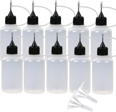 6 عبوات من زجاجات الزيت (1 أونصة) زجاجة زيت مسدس إبرة دقيقة مع طرف إبرة من الفولاذ المقاوم للصدأ وكوب فلتر مكون من 2 عبوة in Kuwait