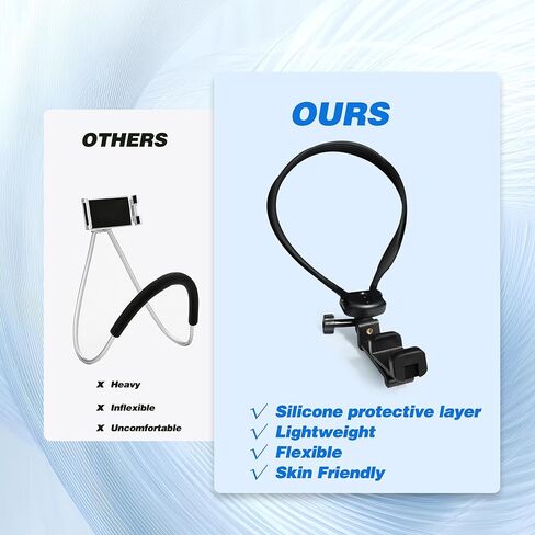 4-in-1 Clamping Neck&Chest Phone Mount–Hands-Free POV Vlog Video Holder for Recording&Streaming,Wearable Camera Stand for Indoor/Outdoor Content Creation,Compatible with iPhone/Android Phones in Saudi Arabia