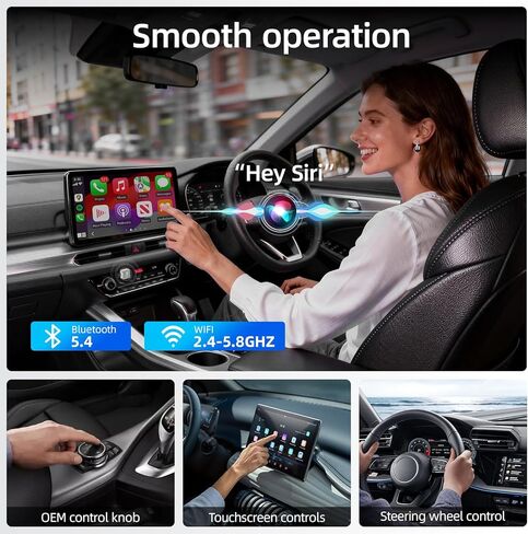 محول Apple CarPlay اللاسلكي، شريحة رباعية النواة 5.8G بدون زمن الوصول، تبريد سيليكون للفضاء، لوحة ألماسية وسبائك Zn، التوصيل والتشغيل السلكي لمحول CarPlay اللاسلكي in Kuwait