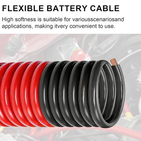 4 Gauge Wire,(10ft Each - Red/Black) 4 AWG Battery Cable, Copper Clad Aluminum CCA Welding Cable for Car Audio,Battery Systems,RVs,Solar Systems,Amp Wiring Kit in Saudi Arabia