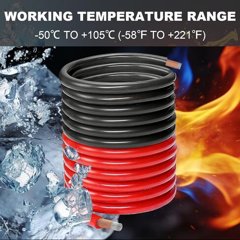 4 Gauge Wire,(10ft Each - Red/Black) 4 AWG Battery Cable, Copper Clad Aluminum CCA Welding Cable for Car Audio,Battery Systems,RVs,Solar Systems,Amp Wiring Kit in Saudi Arabia