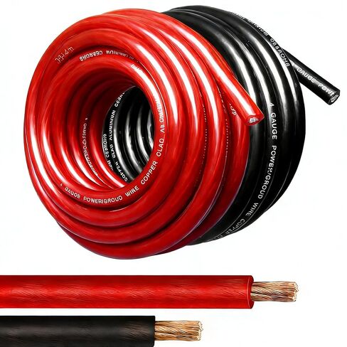 4 Gauge Wire,(10ft Each - Red/Black) 4 AWG Battery Cable, Copper Clad Aluminum CCA Welding Cable for Car Audio,Battery Systems,RVs,Solar Systems,Amp Wiring Kit in Saudi Arabia