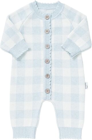 Avibae Knit Baby Sweater, Cotton Thermal Clothes for Newborn Infant, Baby Boys and Girls Plaid Romper in Saudi Arabia