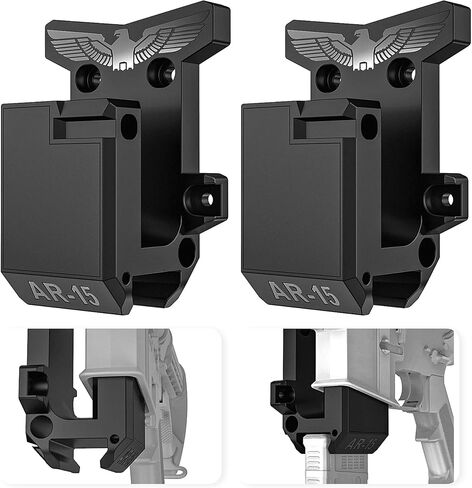 Witto 2-Pack AR15 Wall Mount for 223/5.56 Rifle+Magazine، AR Rifle Wall Rack Runner Mount Display مع مادة PA قوية وصلبة، سطح بلوري، حامل AR للجدار، يتحمل 300 رطل من التوتر in Kuwait