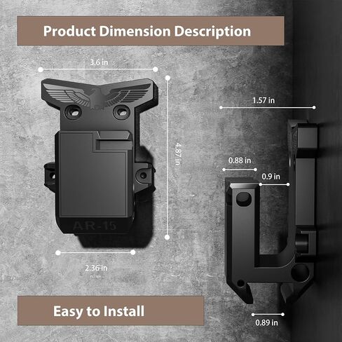 Witto 2-Pack AR15 Wall Mount for 223/5.56 Rifle+Magazine، AR Rifle Wall Rack Runner Mount Display مع مادة PA قوية وصلبة، سطح بلوري، حامل AR للجدار، يتحمل 300 رطل من التوتر in Kuwait