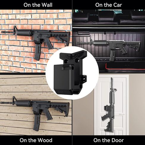 Witto 2-Pack AR15 Wall Mount for 223/5.56 Rifle+Magazine، AR Rifle Wall Rack Runner Mount Display مع مادة PA قوية وصلبة، سطح بلوري، حامل AR للجدار، يتحمل 300 رطل من التوتر in Kuwait