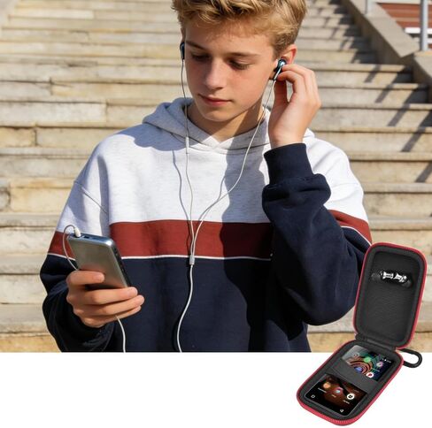 حافظة مشغل MP3 MP4 لـ Innioasis/لـ AGPTEK/لسوني Walkman - حافظة مشغل MP3 للأطفال مع مشبك، تخزين واقي شاشة بلوتوث 4 بوصة بدون سحاب لسماعات الأذن، كابل USB وملحقاته - أسود in Saudi Arabia