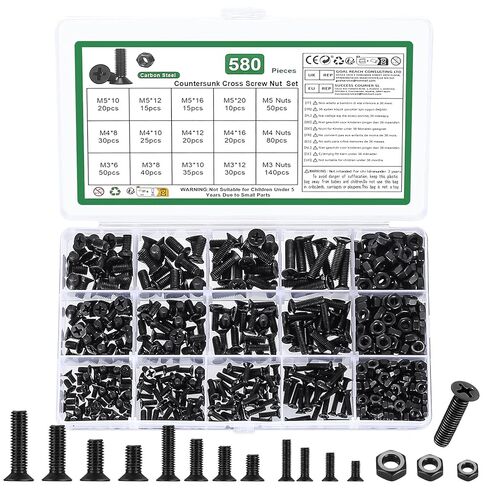 330 PCS M5 Procks and Nuts مجموعة ، مسامير M5 Countersunk وتشكيلات المكسر in Kuwait