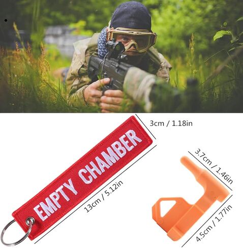 2Pack Chamber Safety Flag Fits Rifle Handguns Shotgun Pistol, Universal Compatibility Keychain Empty Chamber Tags in Saudi Arabia