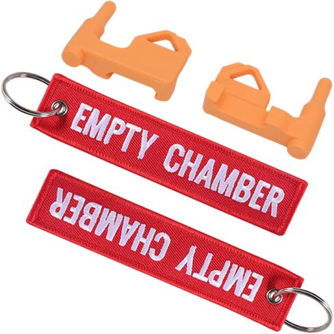 2Pack Chamber Safety Flag Fits Rifle Handguns Shotgun Pistol, Universal Compatibility Keychain Empty Chamber Tags in Saudi Arabia