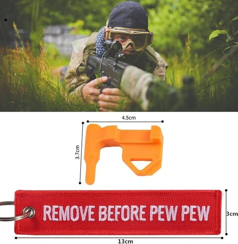 3Pack Chamber Safety Flag Fits Rifle Shotgun Pistol, Embroidery Tags Remove Before PEW PEW - Universal Compatibility in Saudi Arabia