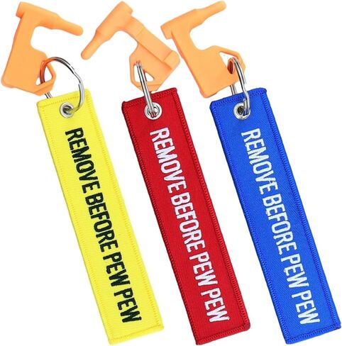 3Pack Chamber Safety Flag Fits Rifle Shotgun Pistol, Embroidery Tags Remove Before PEW PEW - Universal Compatibility in Saudi Arabia