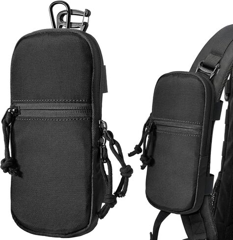 حقيبة هاتف خلوي من Molle لحقيبة الظهر - حزام تكتيكي مقاوم للماء لحزام الهاتف Edc Tech حامل الحقيبة لهاتف iphone 17 Pro Max Hikers Outdoor، أسود in Kuwait