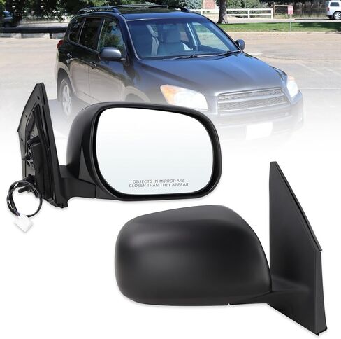 Left Driver Side Mirror Compatible With 2009 2010 2011 2012 Toyota RAV4 With Manual Folding Power Glass Heated Turn Signal Black Replace#879090R020(7Pins)(USA Bulit) in Saudi Arabia