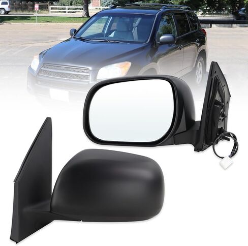 Left Driver Side Mirror Compatible With 2009 2010 2011 2012 Toyota RAV4 With Manual Folding Power Glass Heated Turn Signal Black Replace#879090R020(7Pins)(USA Bulit) in Saudi Arabia