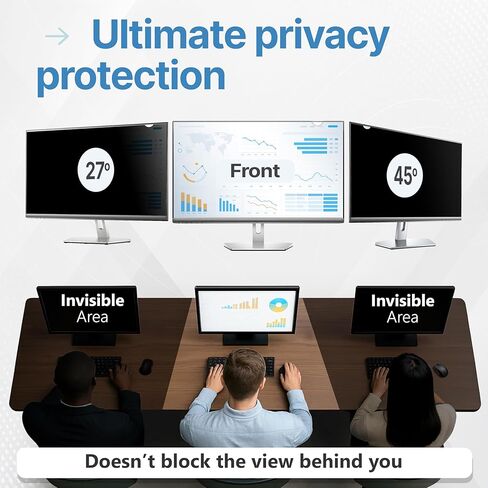 VINTEZ [عبوتان] شاشة خصوصية مقاس 22 بوصة 16:9 لشاشة الكمبيوتر والكمبيوتر المحمول - طبقة حماية مضادة للوهج وفلتر الضوء الأزرق لحماية العين - درع خصوصية لشاشة الكمبيوتر in Saudi Arabia