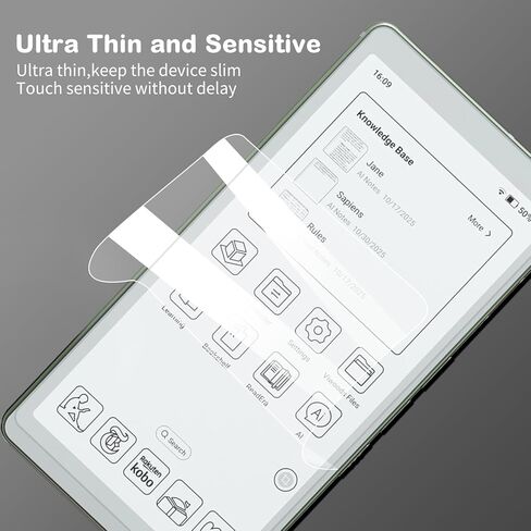 واقي شاشة مضاد للوهج لقارئ VIWOODS AiPaper وقارئ AiPaper C 6.13 بوصة | ملمس نسيج الورق | مضاد لبصمات الأصابع | مضاد للخدش | طبقة ناعمة من جلد نانو غير لامع | عبوة من قطعتين | (غير لامع) in Kuwait