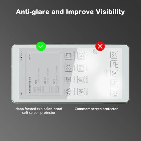 واقي شاشة مضاد للوهج لقارئ VIWOODS AiPaper وقارئ AiPaper C 6.13 بوصة | ملمس نسيج الورق | مضاد لبصمات الأصابع | مضاد للخدش | طبقة ناعمة من جلد نانو غير لامع | عبوة من قطعتين | (غير لامع) in Kuwait
