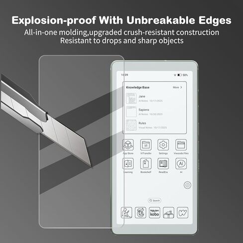 واقي شاشة مضاد للوهج لقارئ VIWOODS AiPaper وقارئ AiPaper C 6.13 بوصة | ملمس نسيج الورق | مضاد لبصمات الأصابع | مضاد للخدش | طبقة ناعمة من جلد نانو غير لامع | عبوة من قطعتين | (غير لامع) in Kuwait