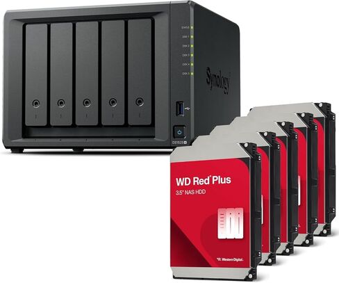 Synology DS1525+(2X 2.5GbE Ports, Ryzen V1500B, 8GB RAM) 5-Bay 20TB Bundle with 5X 4TB WD Red Plus HDDs in Saudi Arabia