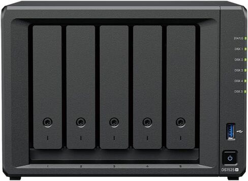 Synology DS1525+(2X 2.5GbE Ports, Ryzen V1500B, 8GB RAM) 5-Bay 20TB Bundle with 5X 4TB WD Red Plus HDDs in Saudi Arabia